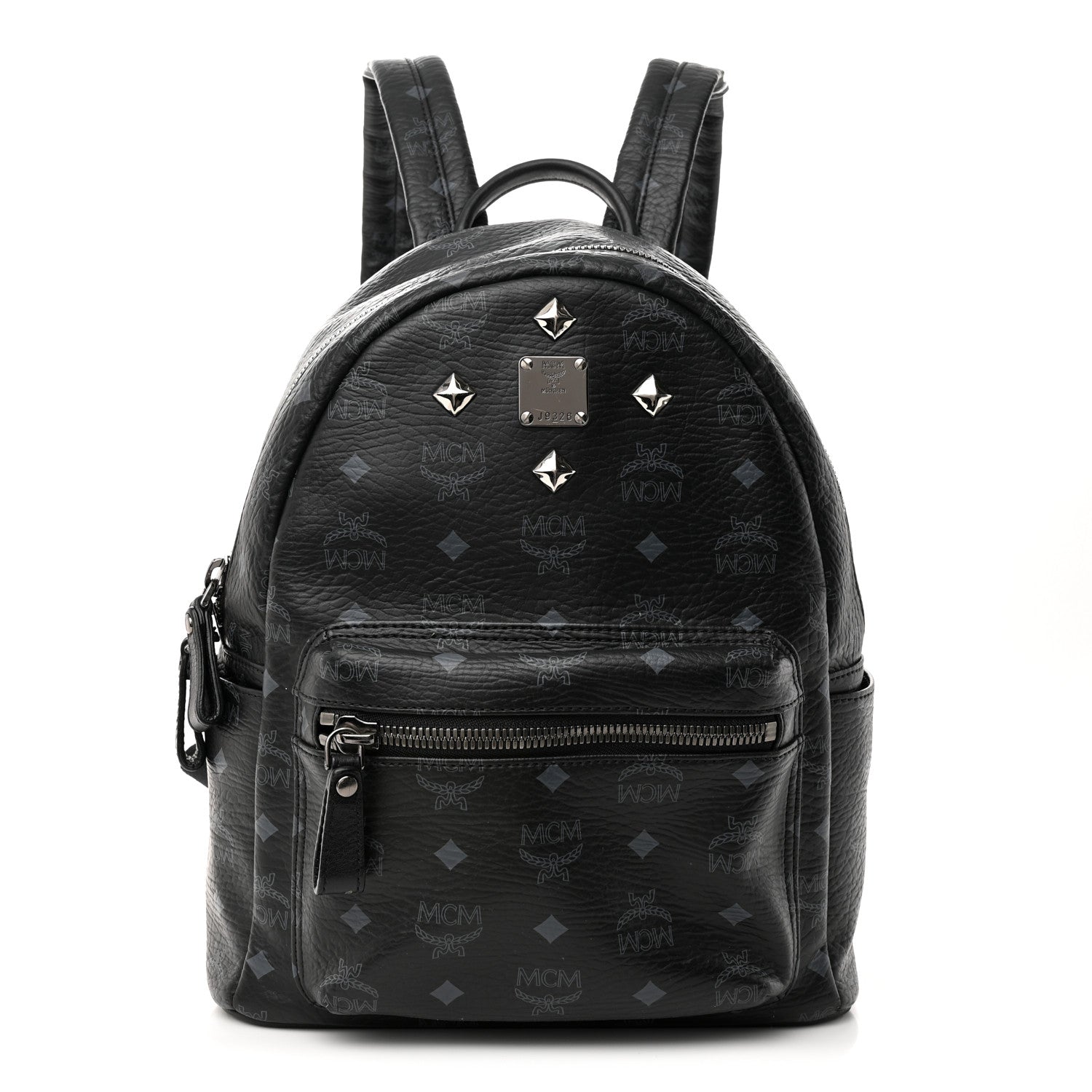 MCM Visetos Studded Small Dual Stark Backpack Black 1 of 15