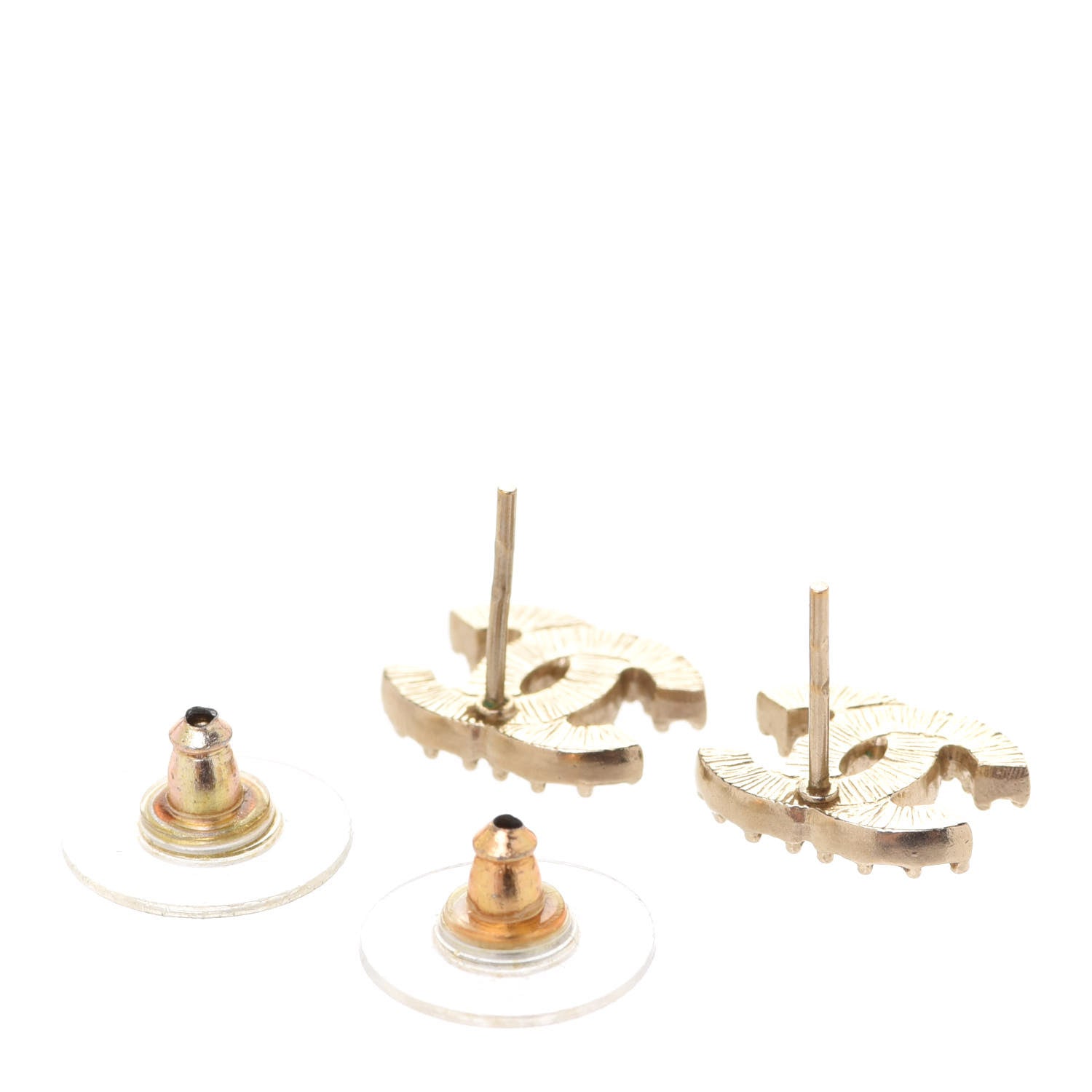 Chanel Crystal CC Earrings Gold 3 of 4