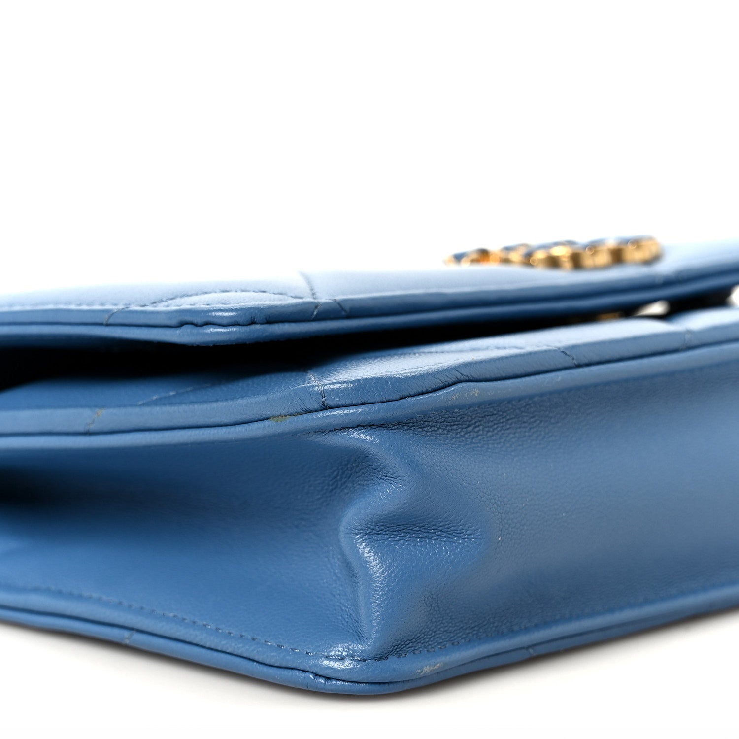 Chanel Lambskin Quilted Chanel 19 Wallet On Chain WOC Blue 1893256