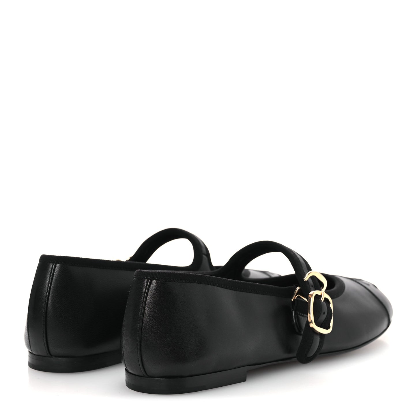 Lambskin Mary Jane Flats 37 Black