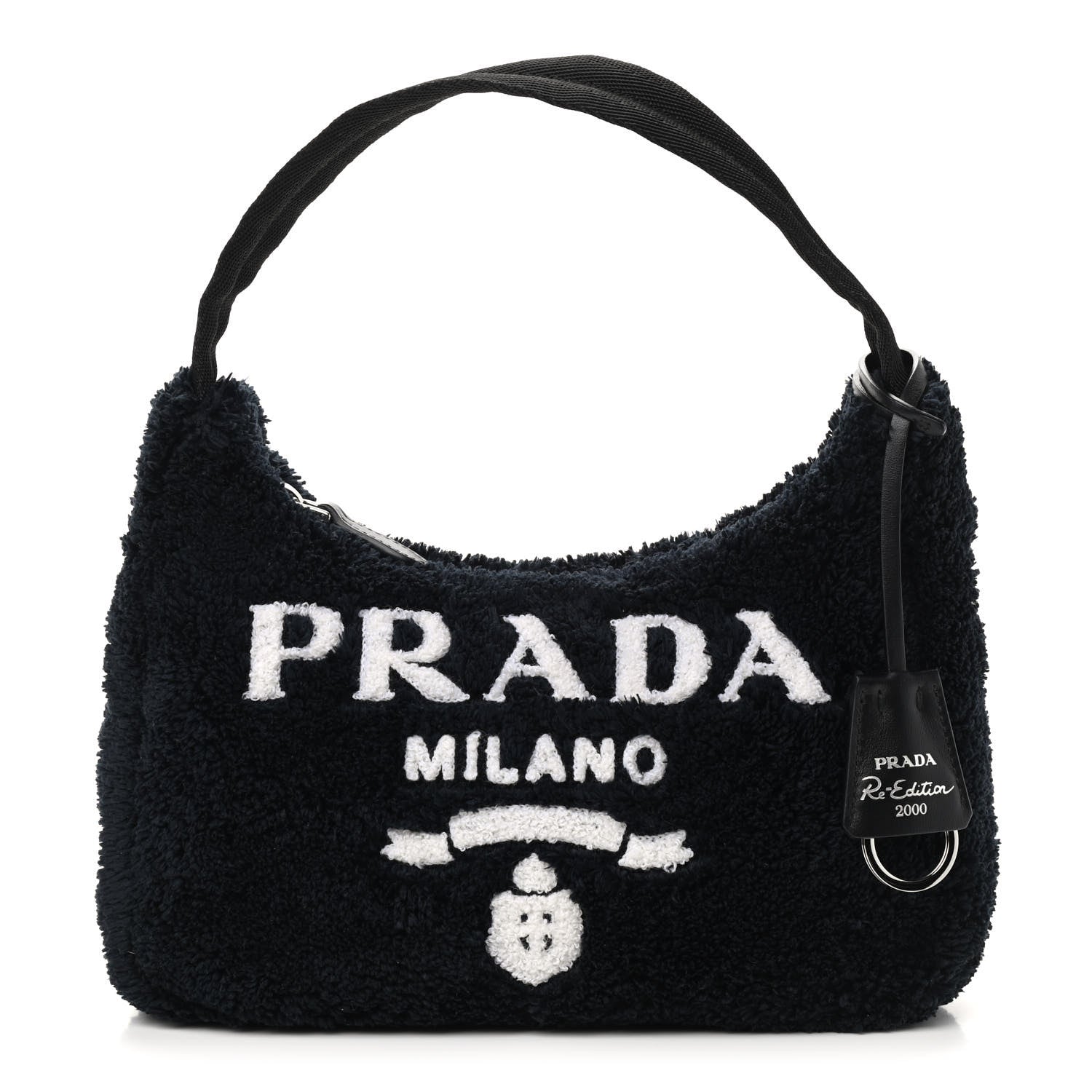 Prada Terry Cloth Mini Re-Edition 2000 Bag Black White 1 of 10