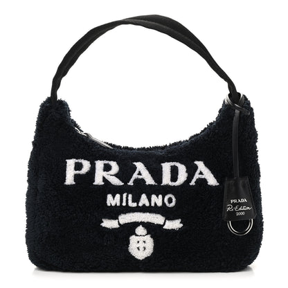 Prada Terry Cloth Mini Re-Edition 2000 Bag Black White 1 of 10