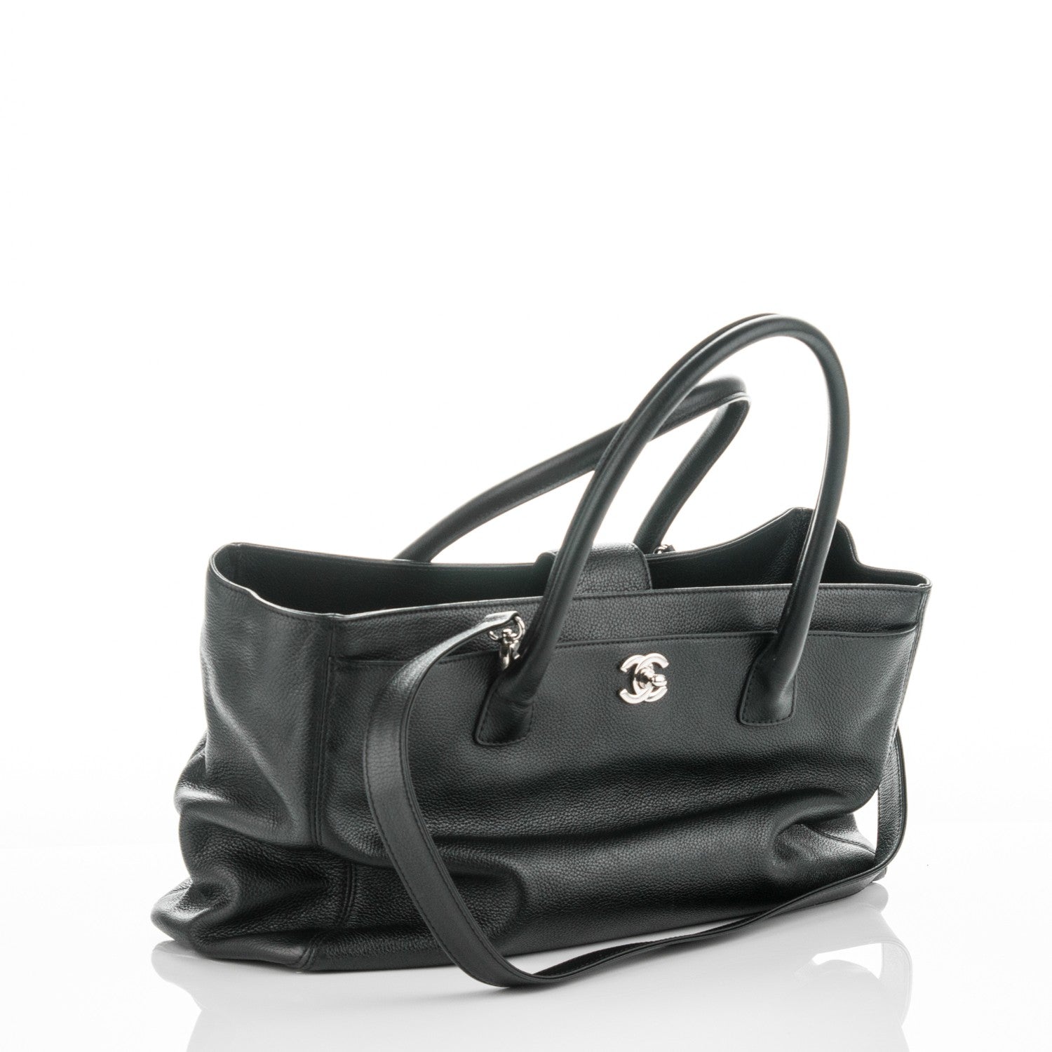 Chanel Calfskin Cerf Executive Shopper Tote Black 9 of 9