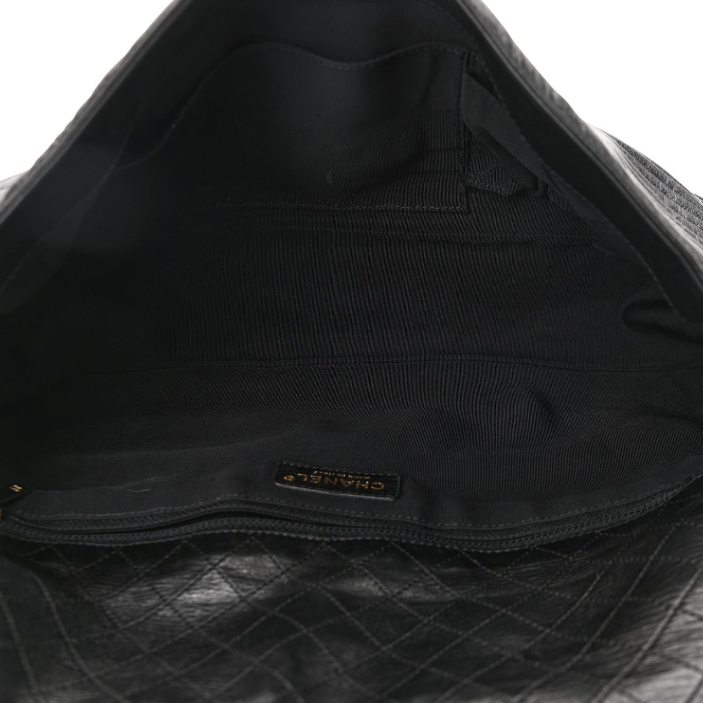 Lambskin Pleated Flap Shoulder Bag Black