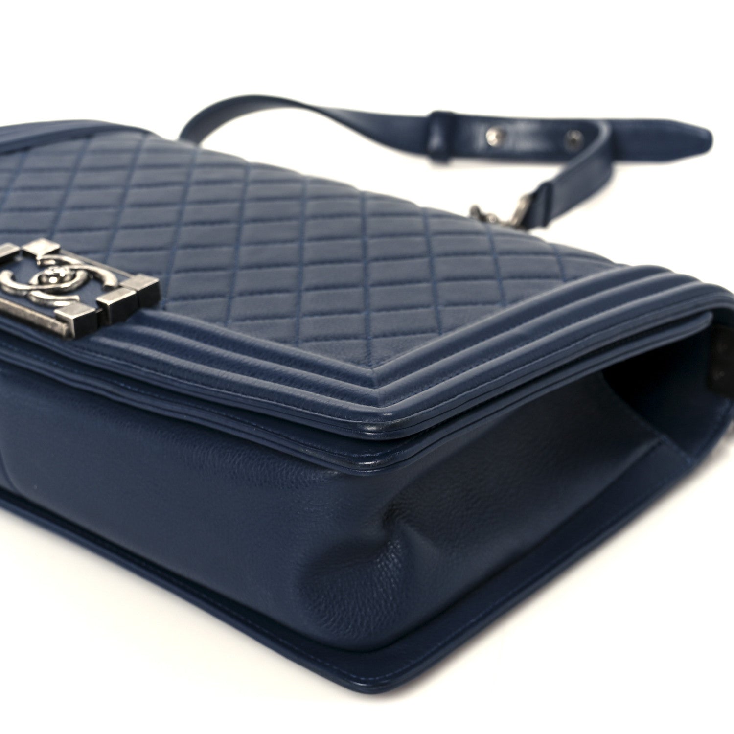 Chanel Calfskin Quilted New Medium Boy Flap Dark Blue 10 of 10