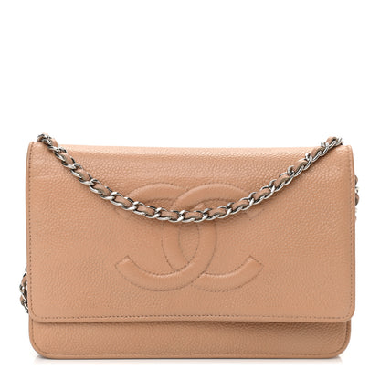 Chanel Caviar Timeless CC Wallet on Chain WOC Dark Beige 1 of 11