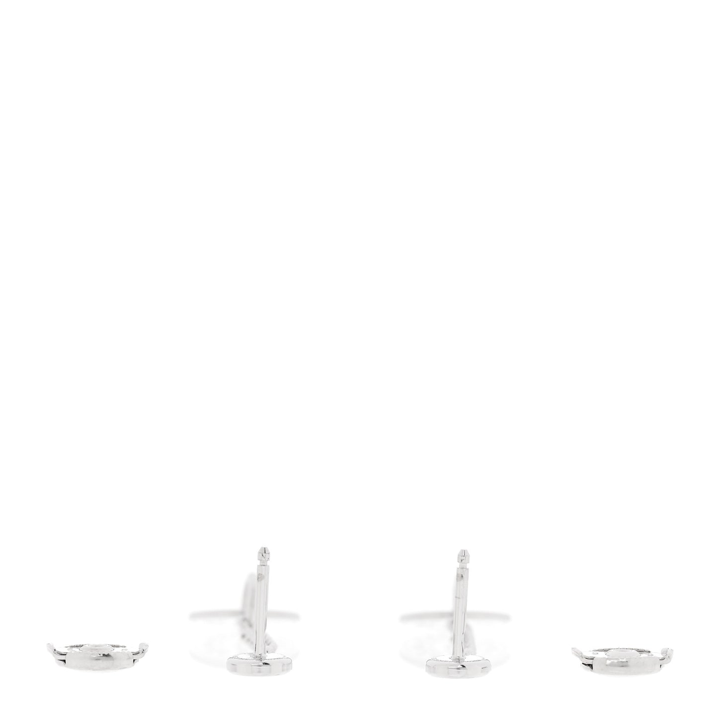 18K White Gold Diamond Gambade Clou de Selle Earrings