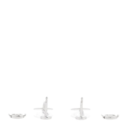 Hermes 18K White Gold Diamond Gambade Clou de Selle Earrings 3 of 4