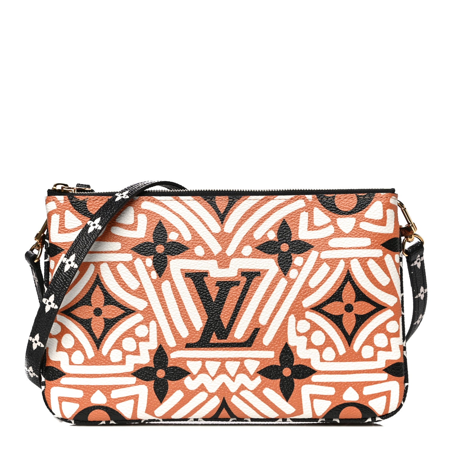 Louis Vuitton Monogram Giant Crafty Double Zip Pochette Creme Caramel 1 of 11