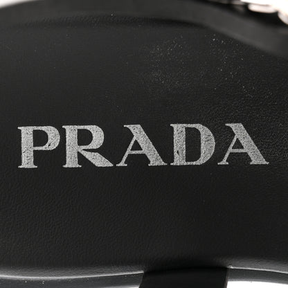 Prada Foam Rubber Triangle Logo Monolith 55mm Cage Sandals 39 Black 8 of 11