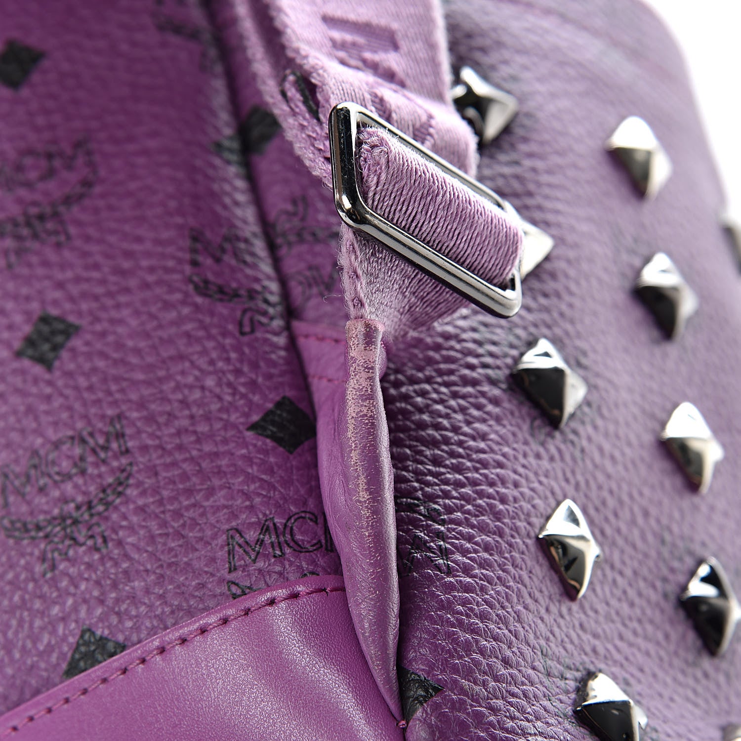 MCM Visetos Studded Medium Stark Backpack Purple 17 of 21