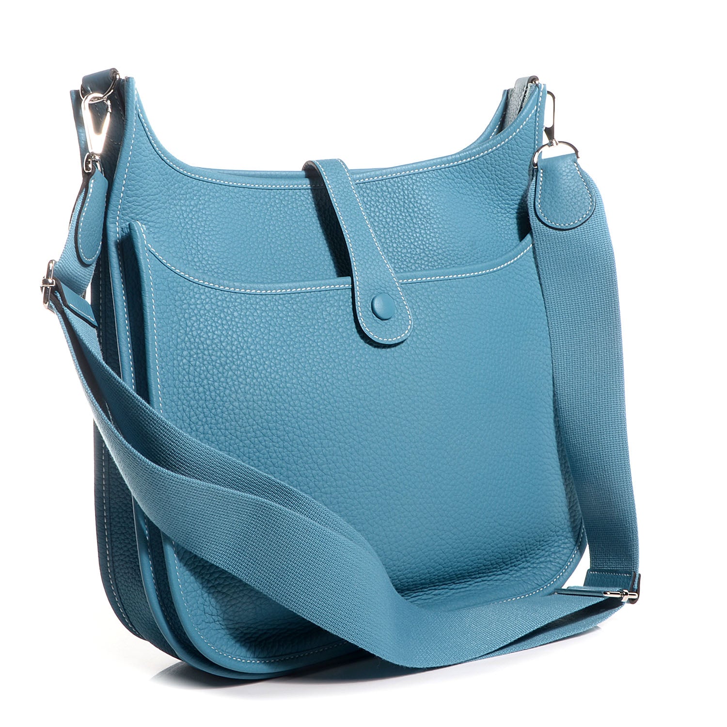 Hermes Taurillon Clemence Evelyne III GM Blue Jean 10 of 17