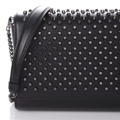 Christian Louboutin Calfskin Patent Spikes Paloma Clutch Black 13 of 14