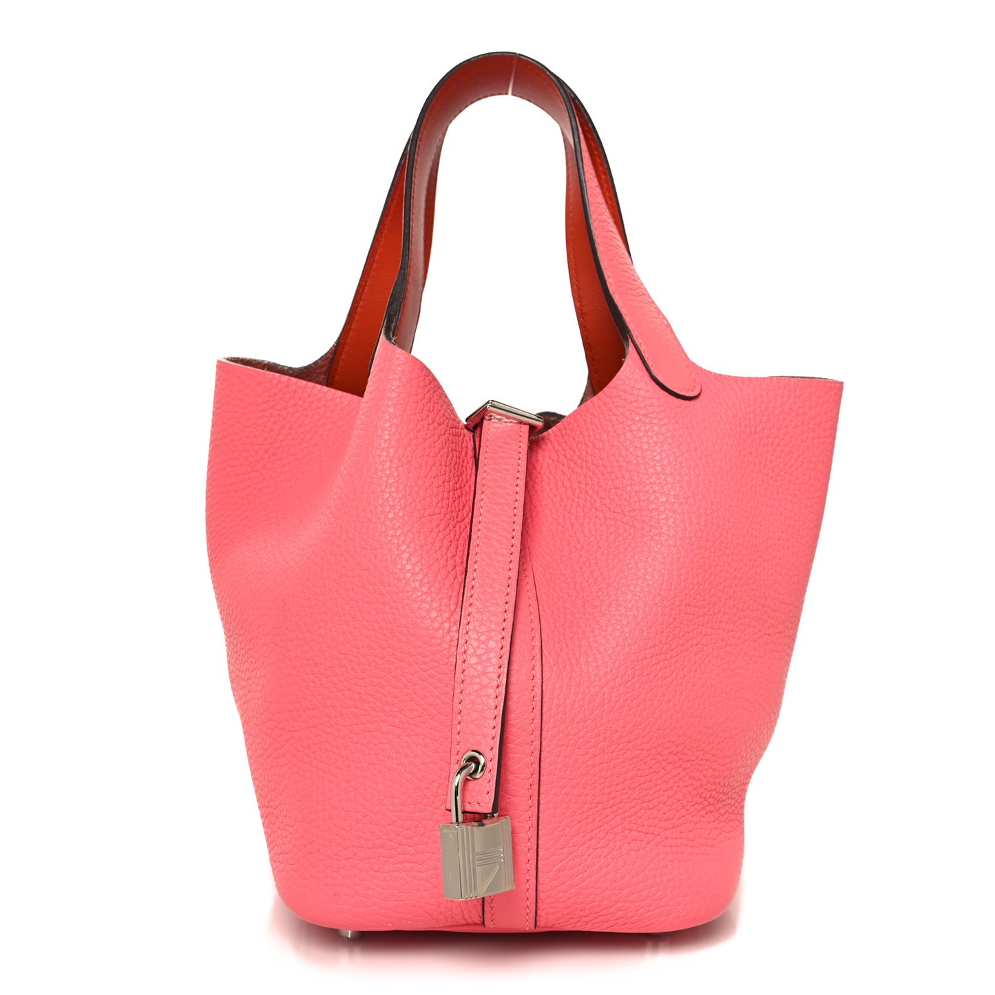 Taurillon Clemence Swift  Eclat Picotin Lock 18 PM  Rose Azalee Terre Battue