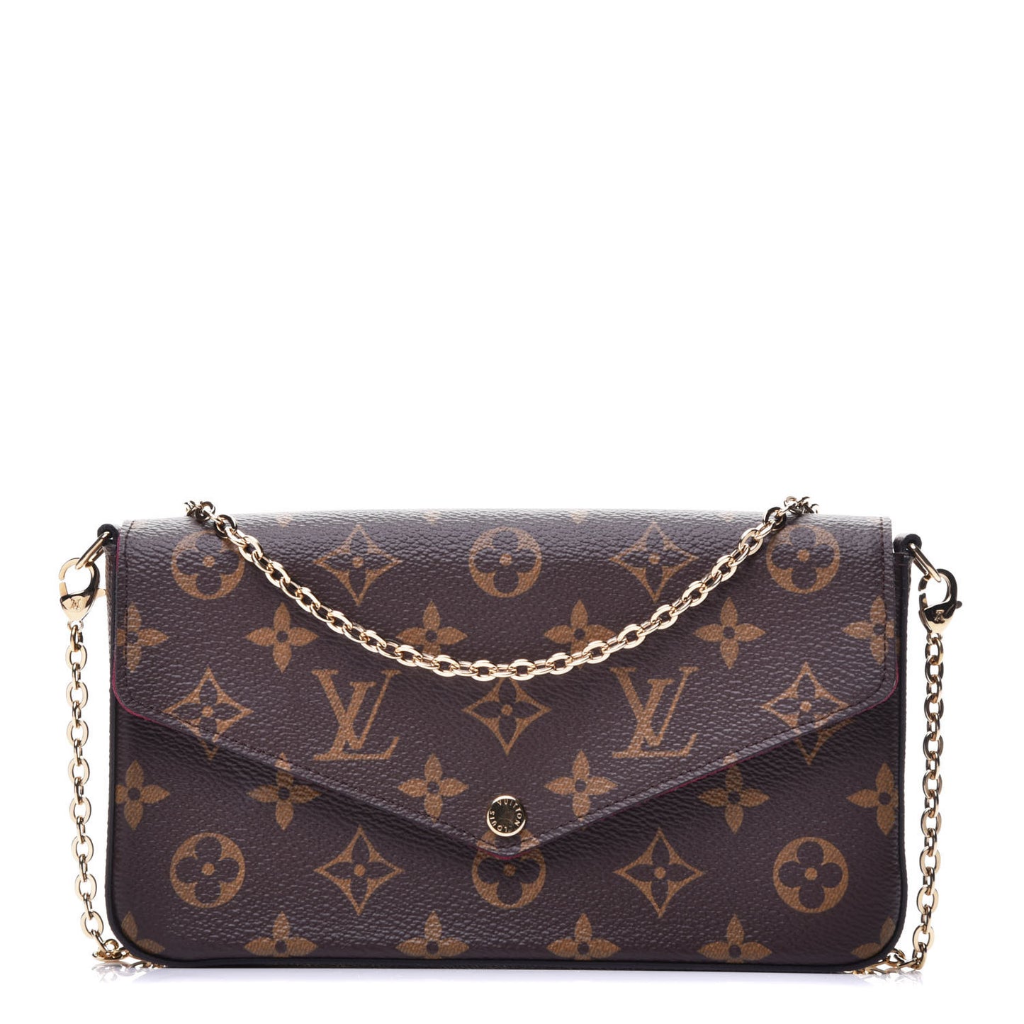 Monogram Pochette Felicie Chain Wallet Fuchsia