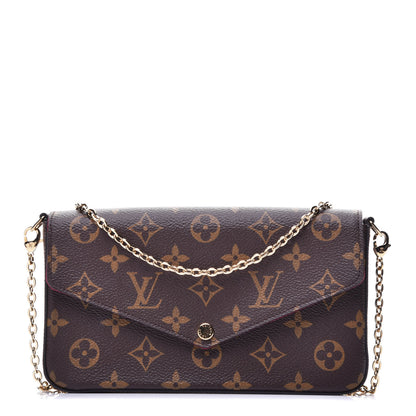 Louis Vuitton Monogram Pochette Felicie Chain Wallet Fuchsia 1 of 10