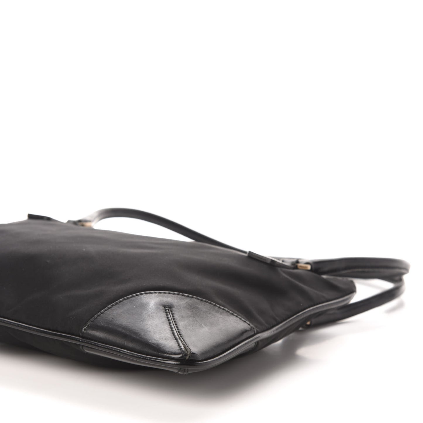 Tessuto Nylon Soft Calf Shoulder Bag Black