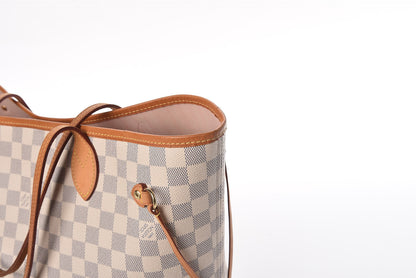 Louis Vuitton Damier Azur Neverfull MM Rose Ballerine 22 of 23