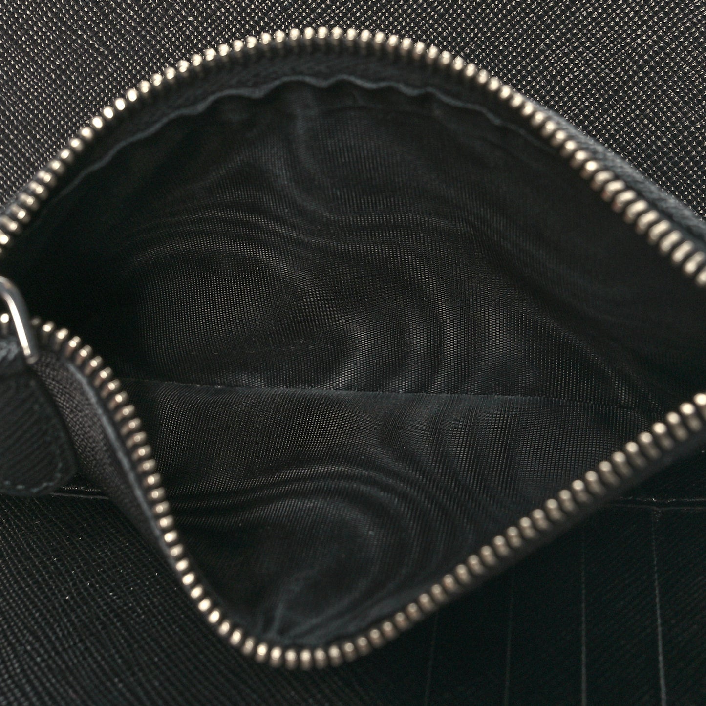 Saffiano Metal Large Zip Wallet Black