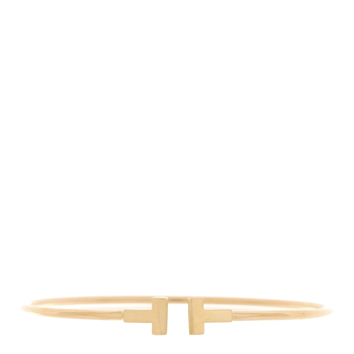 Tiffany 18K Yellow Gold Narrow T Wire Bracelet 1 of 3