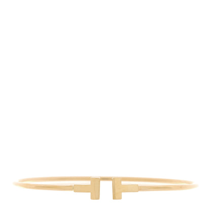 Tiffany 18K Yellow Gold Narrow T Wire Bracelet 1 of 3