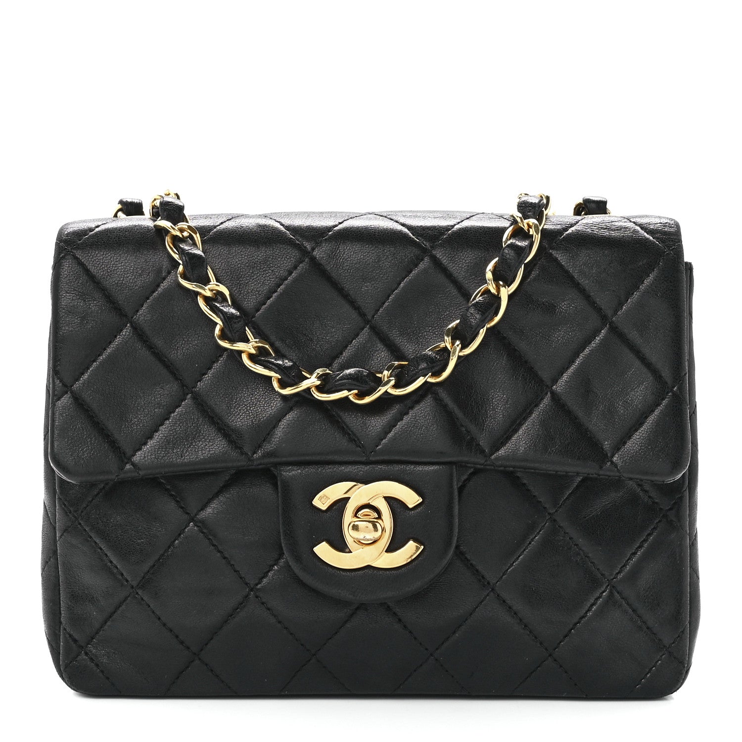 Chanel Lambskin Quilted Mini Square Flap Bag Black 1 of 11