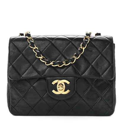 Chanel Lambskin Quilted Mini Square Flap Bag Black 1 of 11