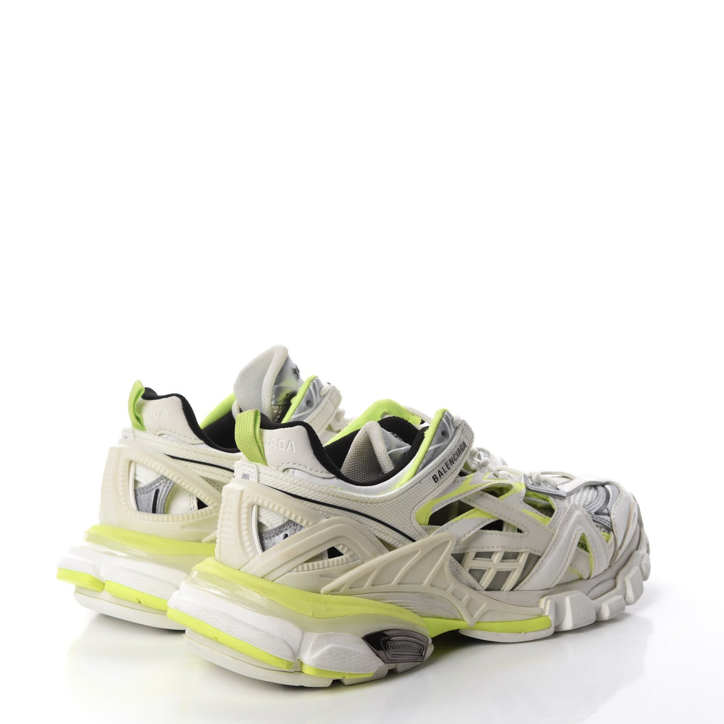 Rubber Mesh Bi-Color Womens Track.2 Open Sneakers 37 White Fluo Yellow