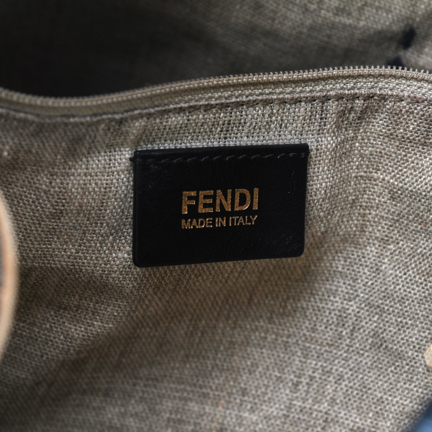 Fendi Pequin Cuoio Vegetale Large Hobo Tobacco Black Cuoio 9 of 12