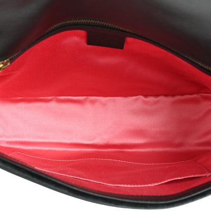 Gucci Velvet Matelasse Loved Embroidered Medium GG Marmont Shoulder Bag Black 5 of 9