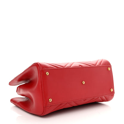Gucci Calfskin Matelasse Small GG Marmont Tote Hibiscus Red 4 of 10