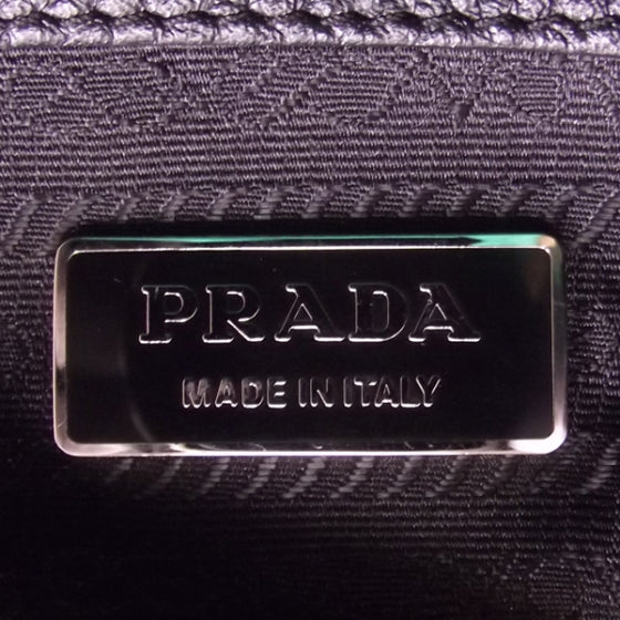 Prada Leather Large Logo Bowler Black 8 of 9