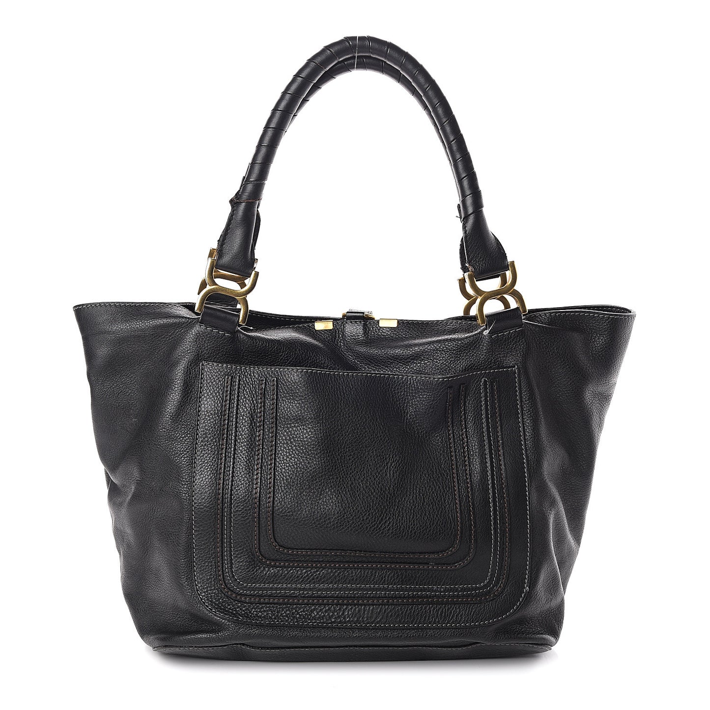 Calfskin Large New Marcie Tote Black