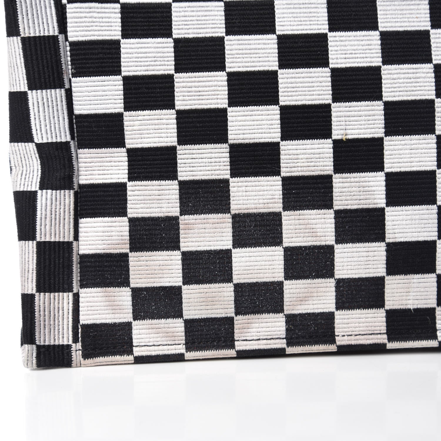 Christian Dior Canvas Embroidered Checkered Book Tote Black White 11 of 11