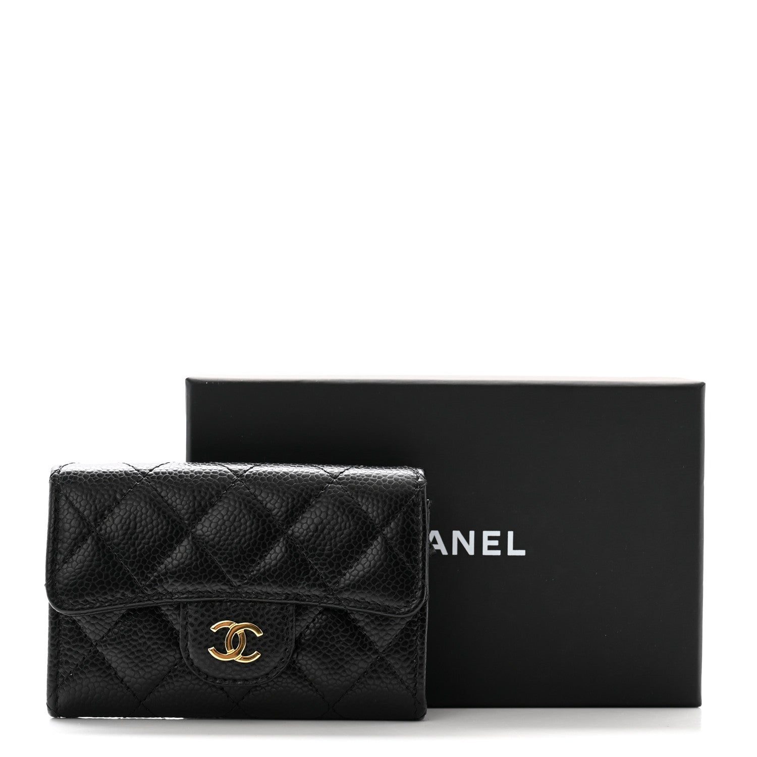 Chanel Caviar Quilted Flap Card Holder Wallet Black 9 of 9