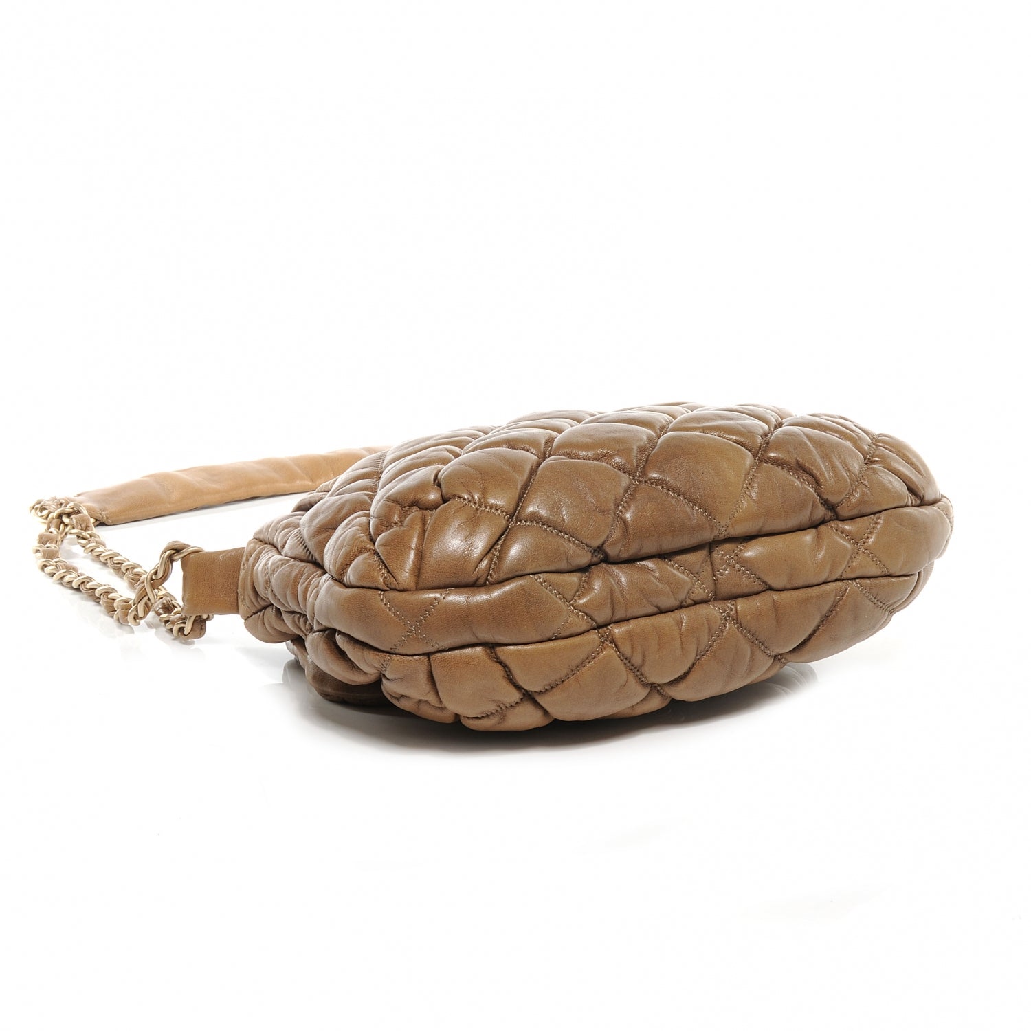 Chanel Lambskin Bubble Quilt Flap Bag Dark Beige 5 of 8