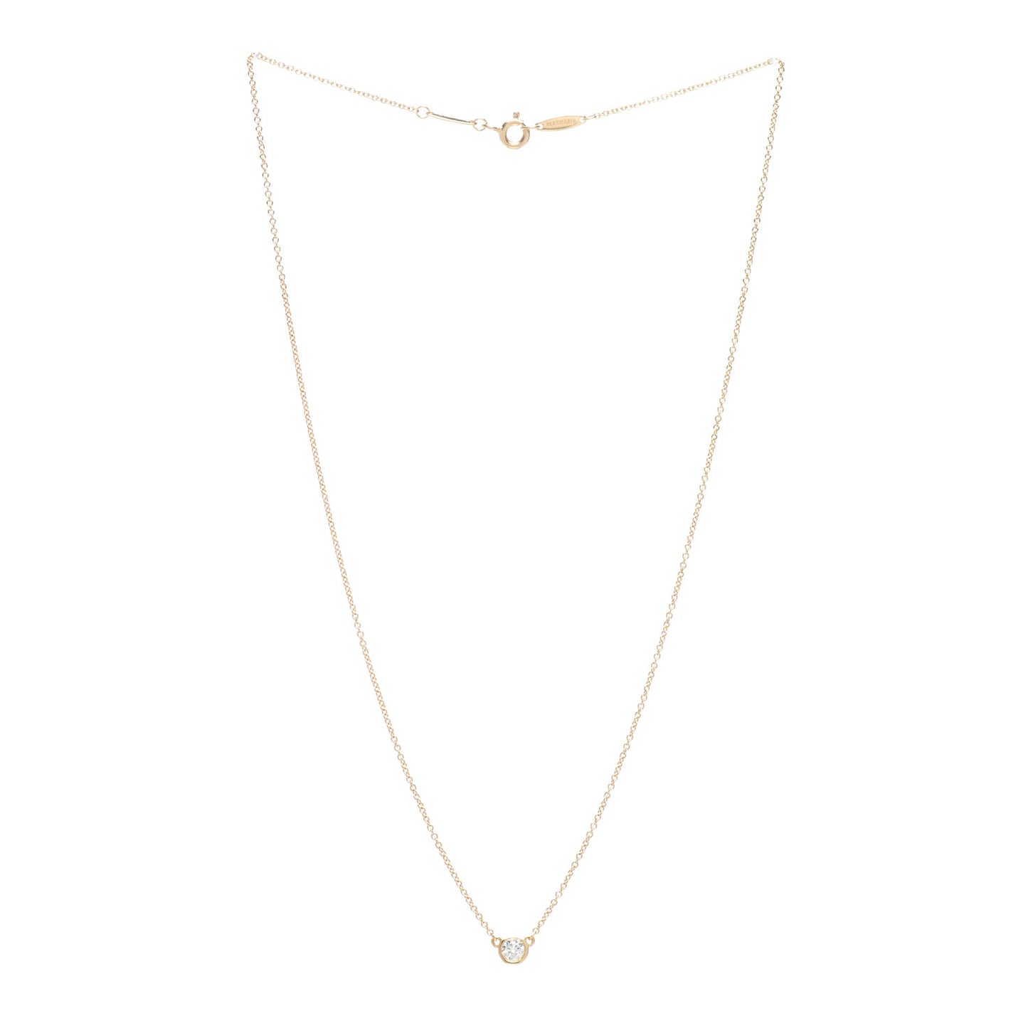 18K Yellow Gold Diamond .15ct Elsa Peretti Diamonds by the Yard Pendant Necklace