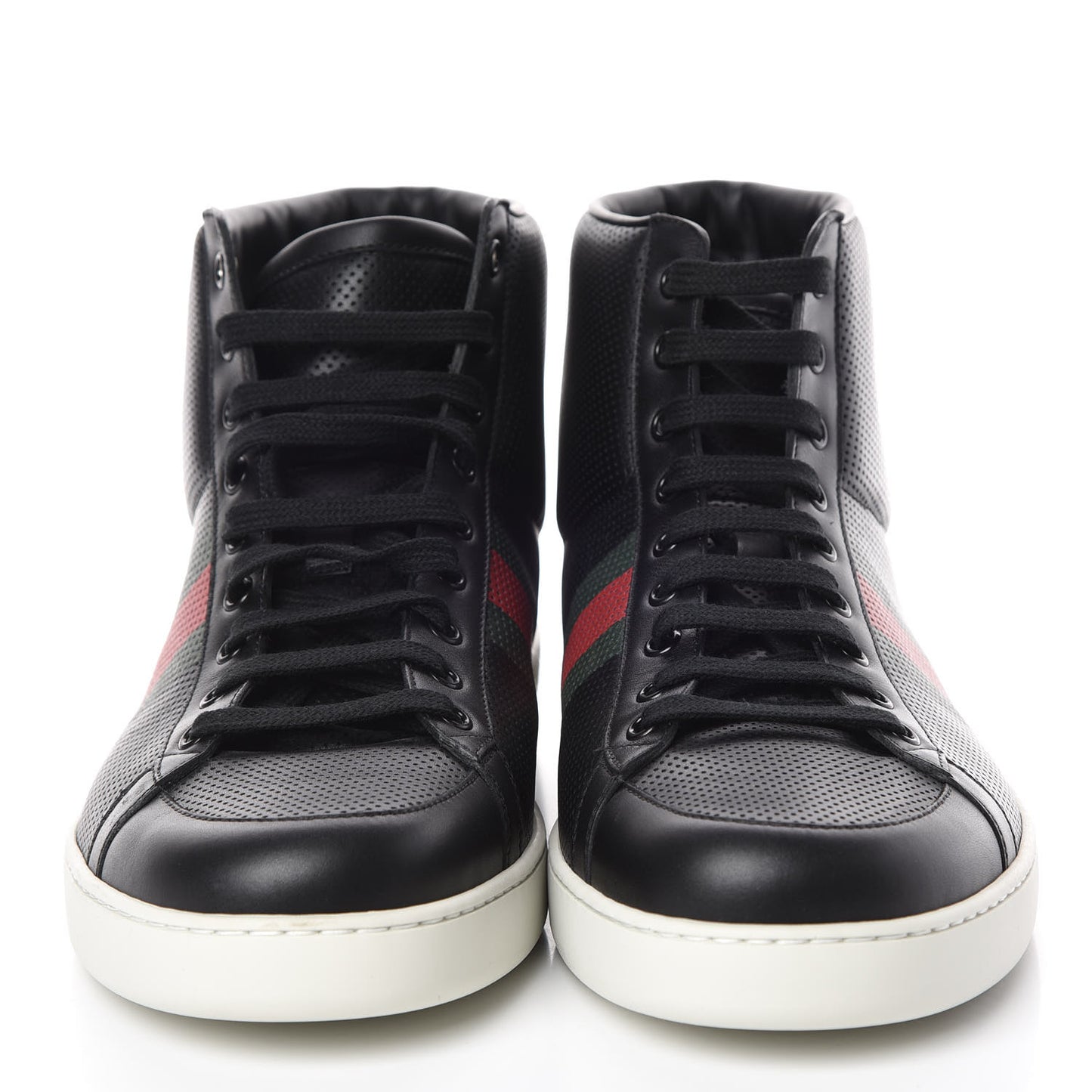 Calfskin Mens Web High Top Sneakers 12 Black