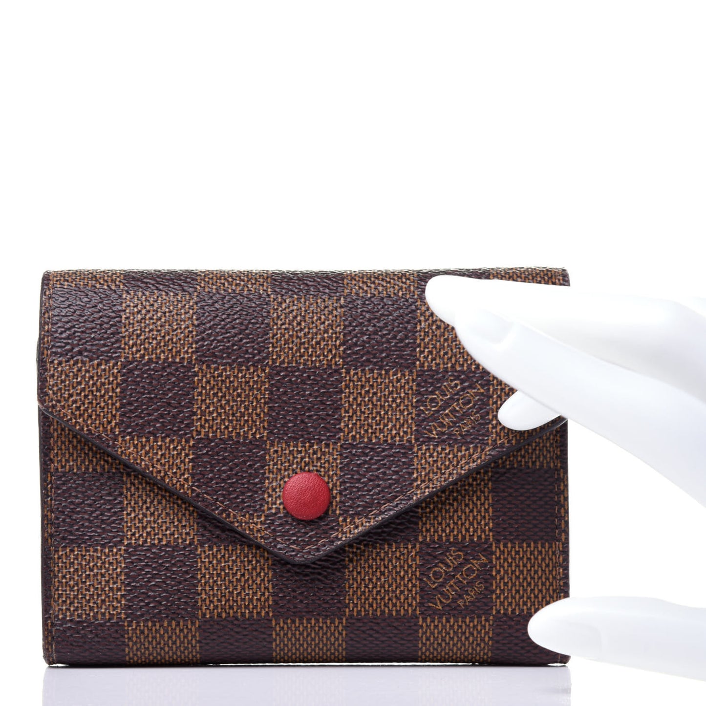 Damier Ebene Victorine Wallet Cherry
