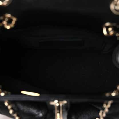 Chanel Shiny Caviar Quilted Small Duma Pockets Drawstring Backpack Black 5 of 10