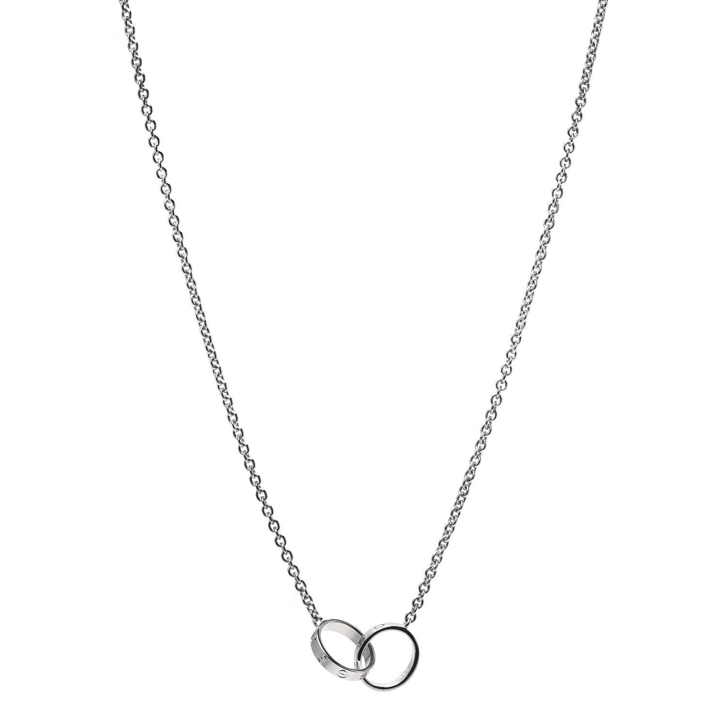 18K White Gold Interlocking LOVE Necklace