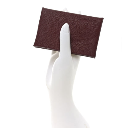 Hermes Chevre Mysore Calvi Card Case Rouge H 2 of 8