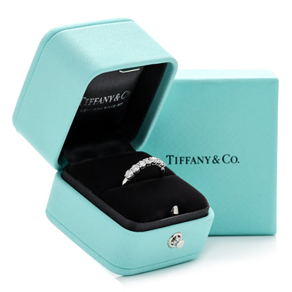 Tiffany Platinum Diamond 3mm Embrace Half Circle Band Ring 56 7.5 6 of 6