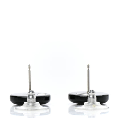 Chanel Resin Crystal CC Earrings Black 3 of 4