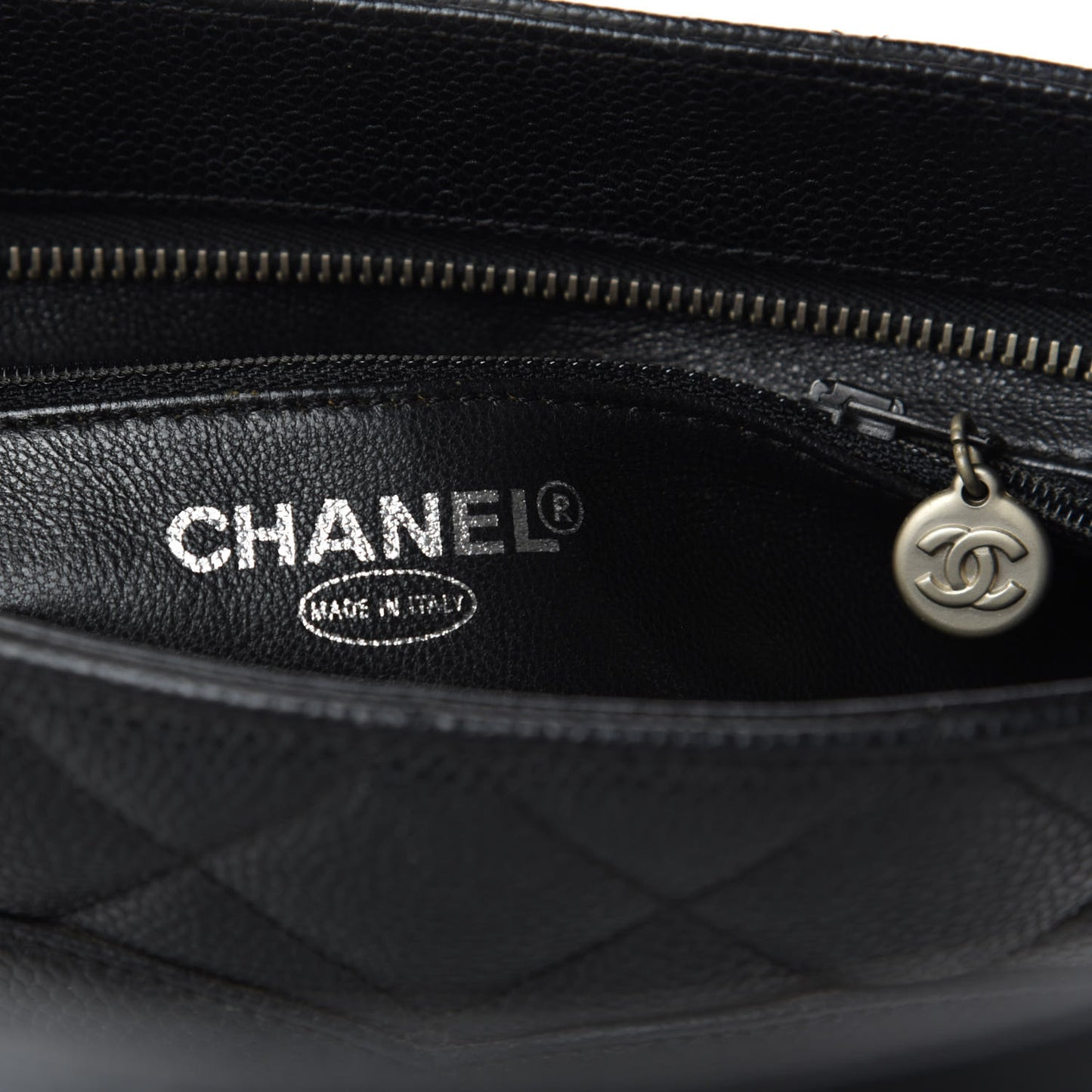 Caviar Quilted Medallion Tote Black
