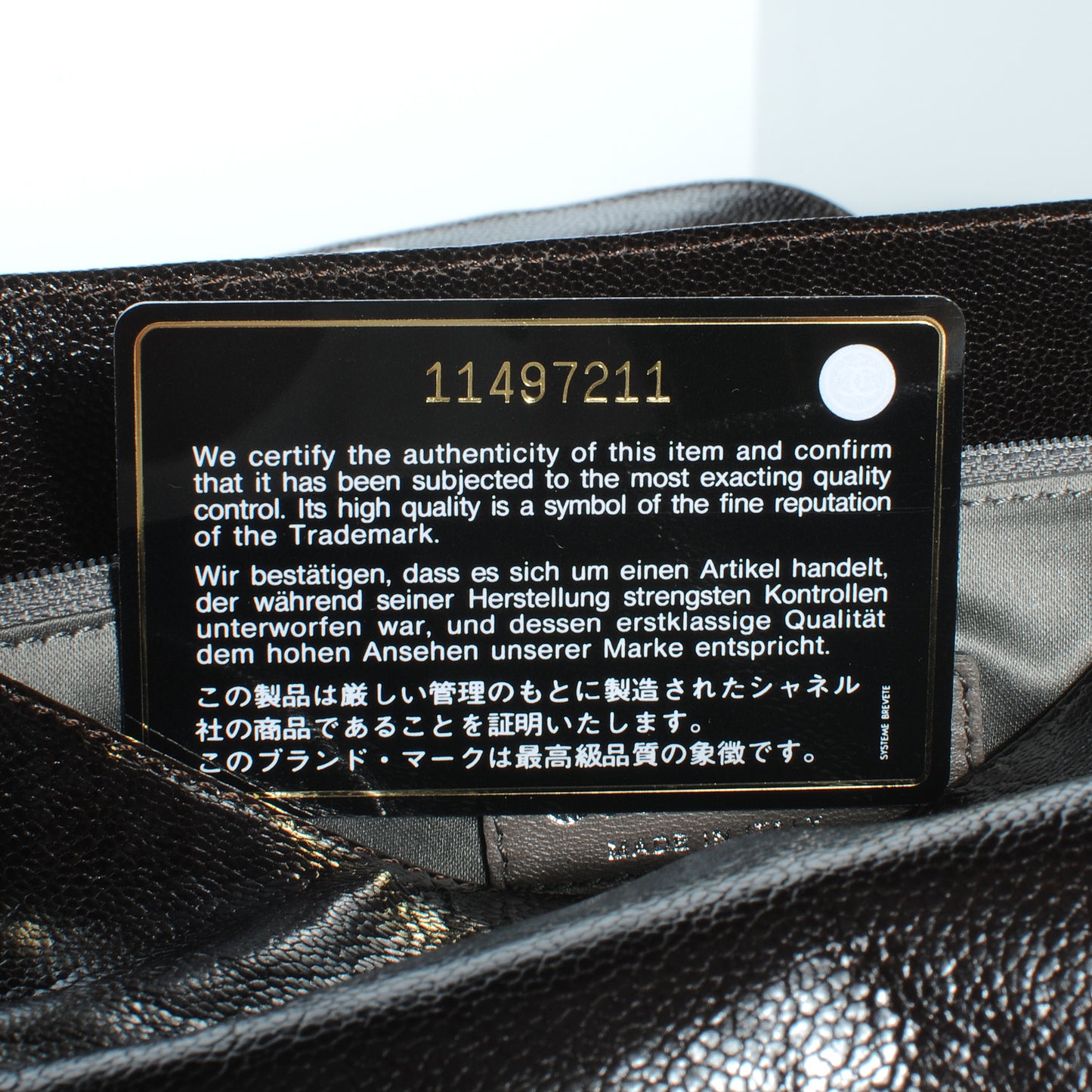 Glazed Caviar Pocket In The City Shoulder Bag Brown