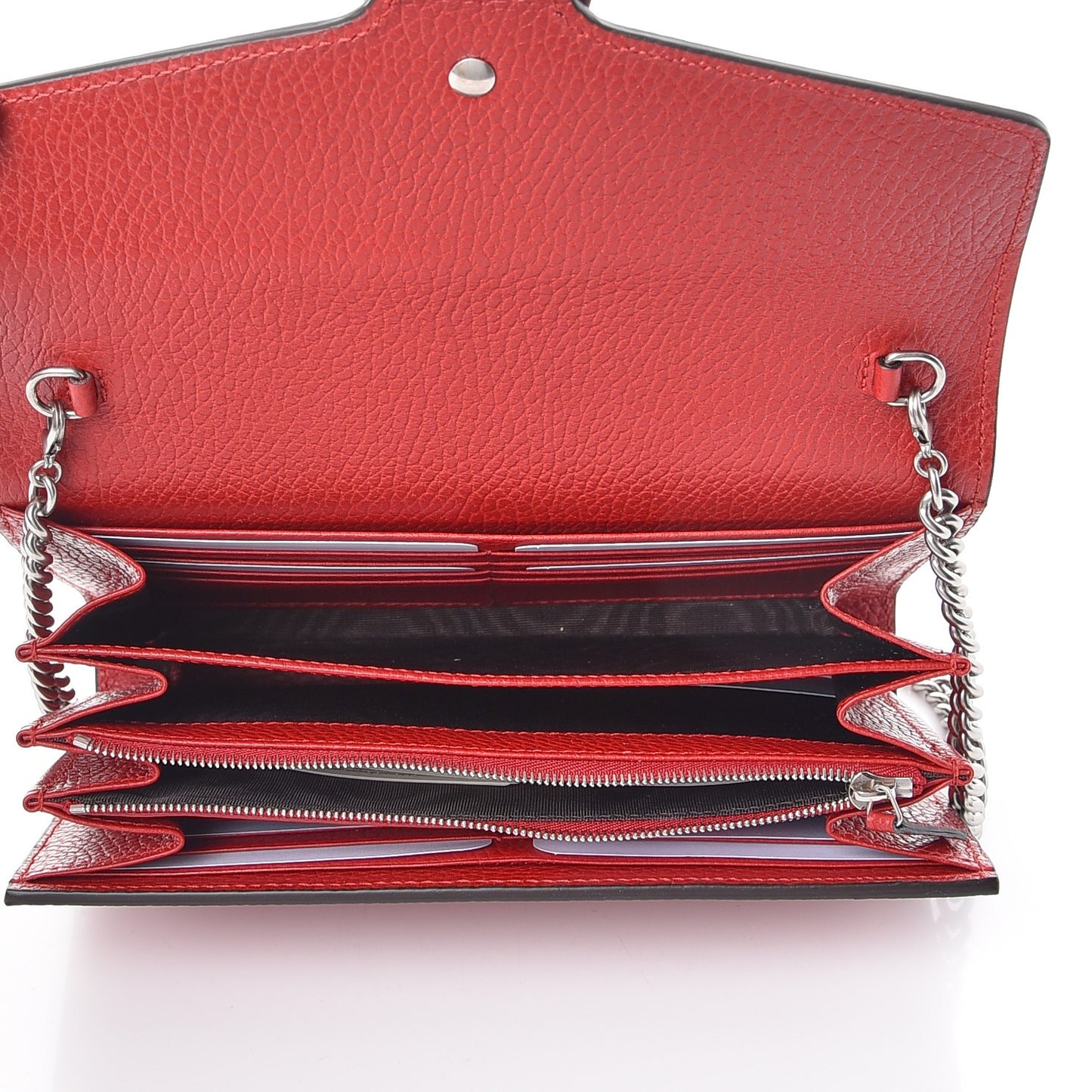 Calfskin Mini Dionysus Chain Wallet Hibiscus Red