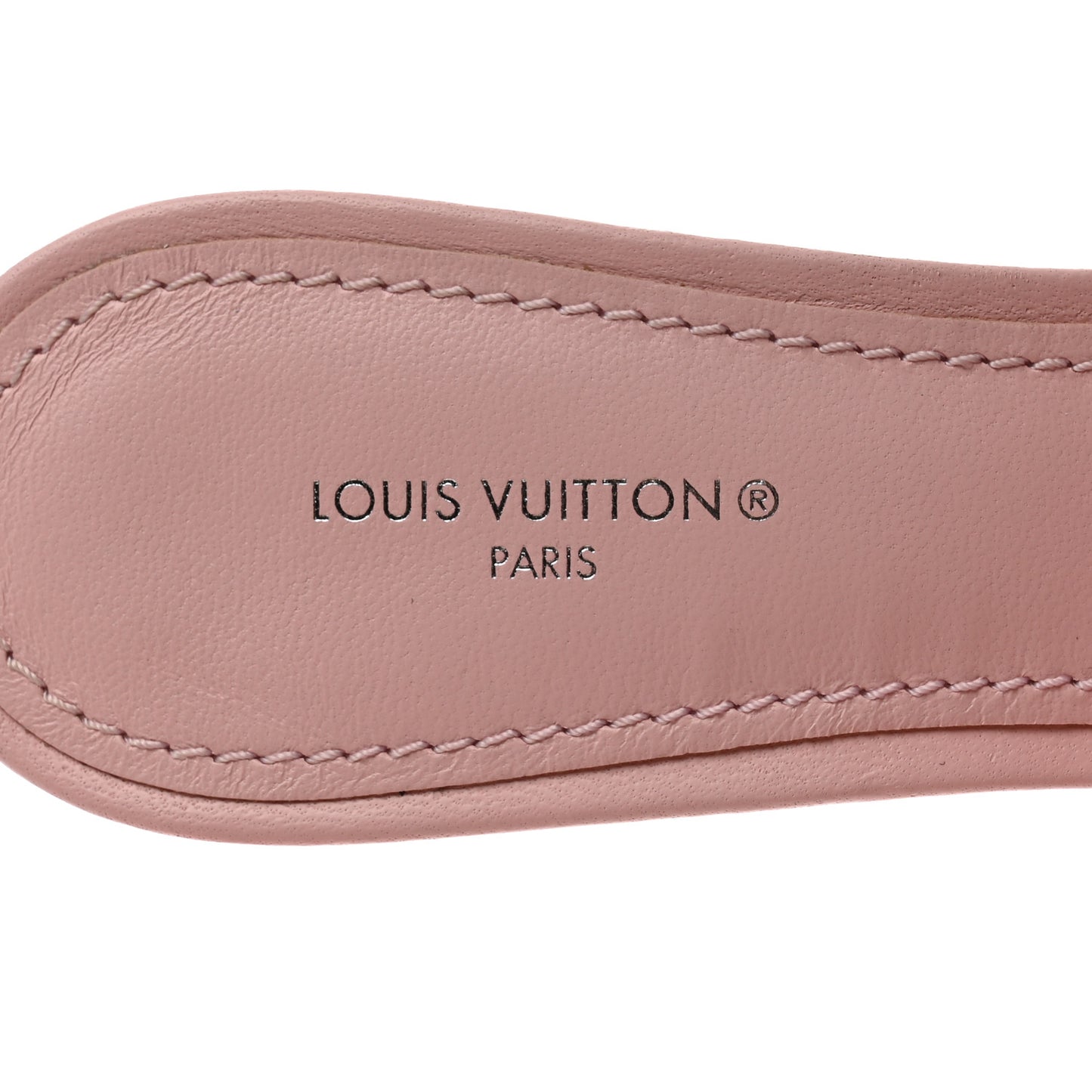 Lambskin Embossed Monogram Revival Mid Heel Mules 37 Rose Claire