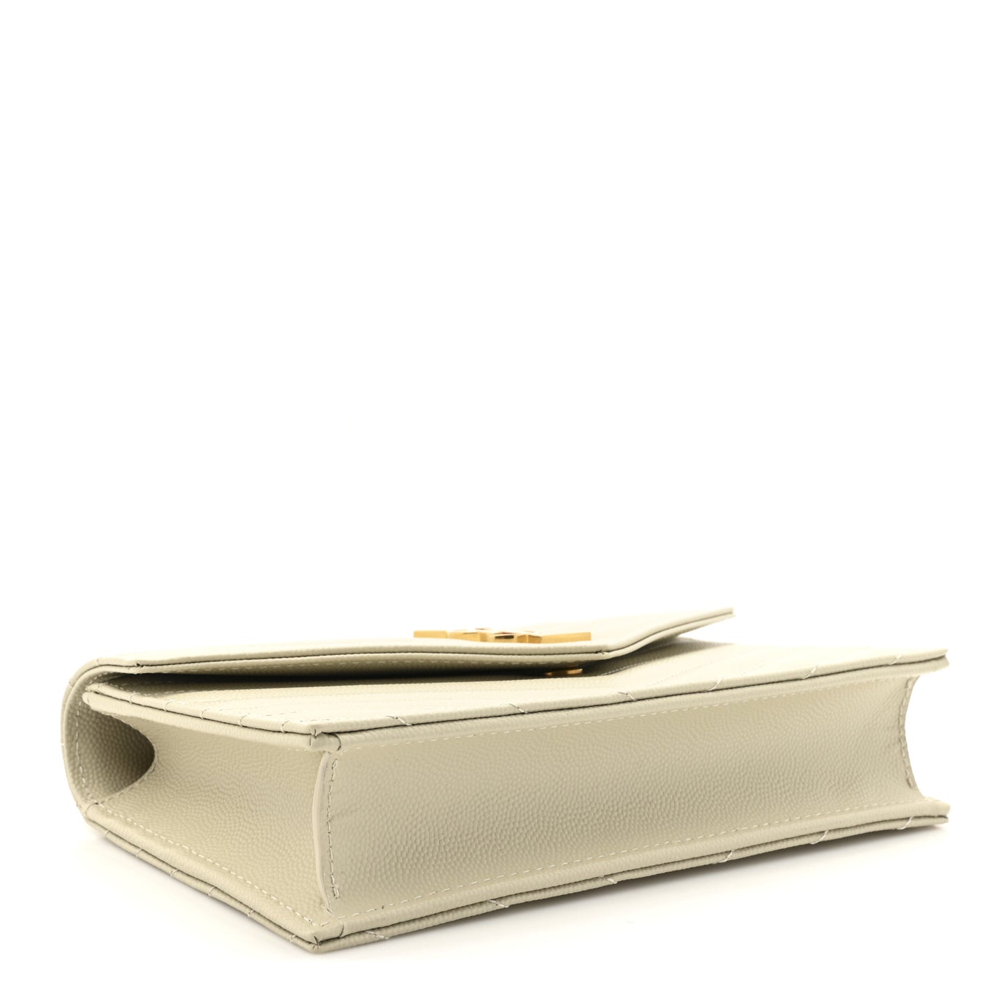 Grain De Poudre Matelasse Chevron Monogram Envelope Chain Wallet Crema Soft