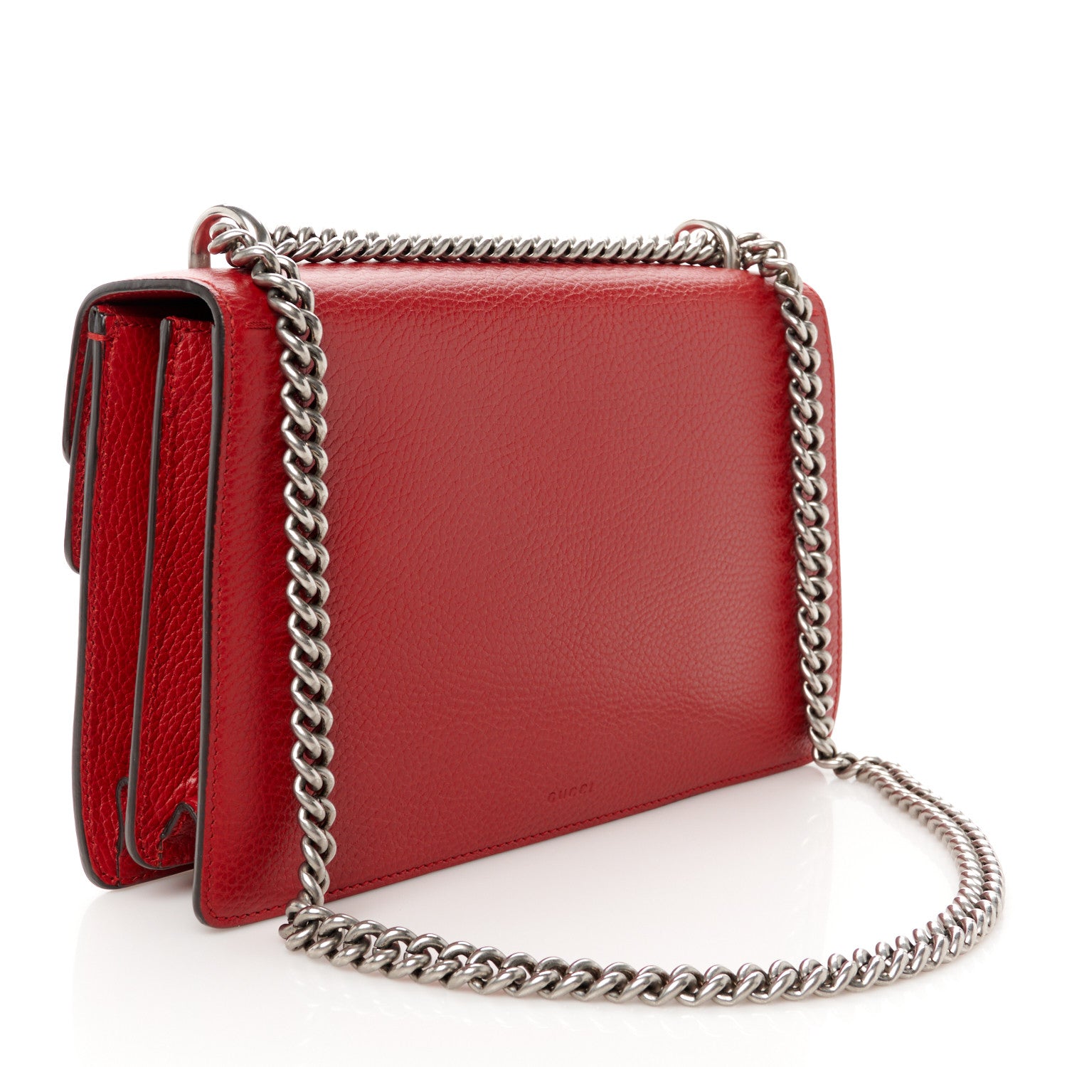 Gucci Dollar Calfskin Swarovski Crystal Small Dionysus Shoulder Bag Hibiscus Red 3 of 11